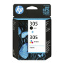 Combo-Pack Original HP Black/Color, nr.305, pentru DeskJet 2320|2710|2720|2721|2723|Plus 4120|Plus 4122, , (timbru verde 0.3 lei