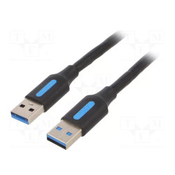 CABLURI USB pt. PC. imprimante - Vention USB 3.0 A Male to A Male  Cable 1.5M Black PVC Type , "CONBG" - 6922794748828