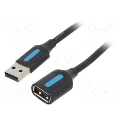 CABLURI USB pt. PC. imprimante - Vention USB 2.0 A Male to A Female Extension Cable 1M black PVC Type , "CBIBF" - 6922794748491