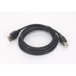 CABLU USB GEMBIRD prelungitor, USB 2.0 (T) la USB 2.0 (M), 3m, conectori auriti, negru, "CCP-USB2-AMAF-10" (timbru verde 0.18 le