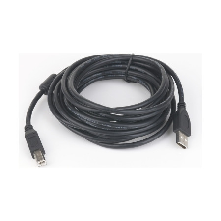 CABLU USB GEMBIRD pt. imprimanta, USB 2.0 (T) la USB 2.0 Type-B (T), 4.5m, conectori auriti, negru, "CCP-USB2-AMBM-15" (timbru v