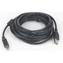CABLU USB GEMBIRD pt. imprimanta, USB 2.0 (T) la USB 2.0 Type-B (T), 4.5m, conectori auriti, negru, "CCP-USB2-AMBM-15" (timbru v