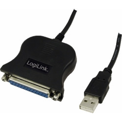 CABLU USB LOGILINK adaptor, USB 2.0 (T) la Paralel (D-Sub 25-pin), 1.5m, conecteaza port USB cu imprimanta cu port paralel, negr