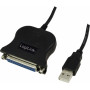 CABLU USB LOGILINK adaptor, USB 2.0 (T) la Paralel (D-Sub 25-pin), 1.5m, conecteaza port USB cu imprimanta cu port paralel, negr