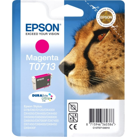 Cartus Cerneala Original Epson Magenta, T0713, pentru D78|DX4000|4050|5000|5050|6000|6050|7000F, , (timbru verde 0.15 lei),  "C1