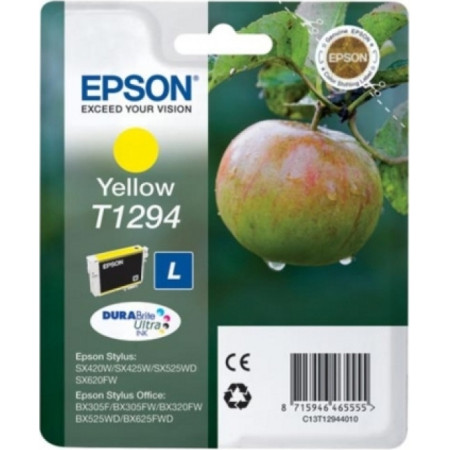 Cartus Cerneala Original Epson Yellow, T1294, pentru SX425W, , (timbru verde 0.15 lei),  "C13T12944011"(RAPO)
