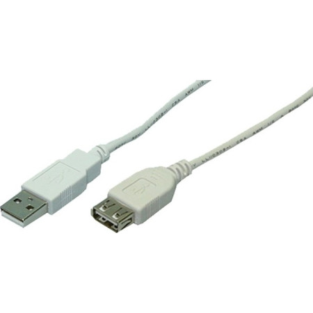 CABLU USB LOGILINK prelungitor, USB 2.0 (T) la USB 2.0 (M), 2m, gri, "CU0010" (timbru verde 0.18 lei)