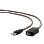 CABLU USB GEMBIRD prelungitor, USB 2.0 (T) la USB 2.0 (M), 5m, activ (permite folosirea unui cablu USB lung), black "UAE-01-5M" 