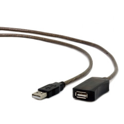 CABLU USB GEMBIRD prelungitor, USB 2.0 (T) la USB 2.0 (M), 10m, activ (permite folosirea unui cablu USB lung), black "UAE-01-10M