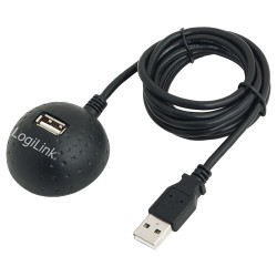 CABLU USB LOGILINK prelungitor, USB 2.0 (T) la USB 2.0 (M), 1.5m, format Docking Station pt. mufa mama, negru, "CU0013B" (timbru