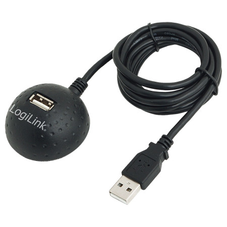 CABLU USB LOGILINK prelungitor, USB 2.0 (T) la USB 2.0 (M), 1.5m, format Docking Station pt. mufa mama, negru, "CU0013B" (timbru
