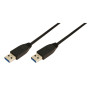 CABLU USB LOGILINK, USB 3.0 (T) la USB 3.0 (T), 1m, black, "CU0038" (timbru verde 0.08 lei)