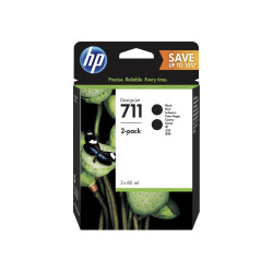 Dual-Pack Original HP Black, nr.711, pentru DesignJet T120|T125|T135|T520, , (timbru verde 0.15 lei), "P2V31A"