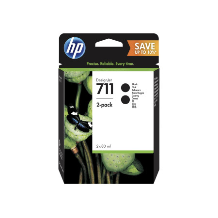Dual-Pack Original HP Black, nr.711, pentru DesignJet T120|T125|T135|T520, , (timbru verde 0.15 lei), "P2V31A"