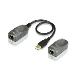CABLU USB ATEN, prelungitor, conector USB 2.0 (T) | RJ-45 (M), gri, "UCE260-A7-G" (timbru verde 0.08 lei)