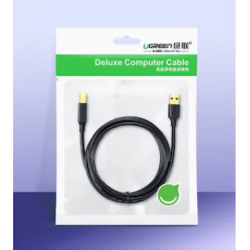 CABLU USB Ugreen pt. imprimanta, "US135" USB 2.0 (T) la USB 2.0 Type-B (T), 1m, conectori auriti, negru, "20846" (timbru verde 0