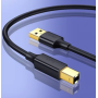 CABLU USB Ugreen pt. imprimanta, "US135" USB 2.0 (T) la USB 2.0 Type-B (T), 1.5m, conectori auriti, negru, "10350" (timbru verde
