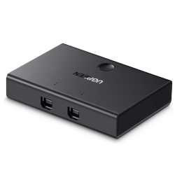 SWITCH USB SHARING Ugreen, "30345" porturi USB: USB-B x 2, conectare prin USB 2.0, cablu 1.5m inclus, buton comutare PC, LED, pl