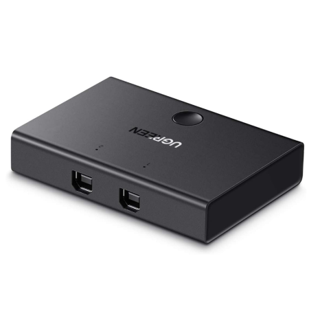 SWITCH USB SHARING Ugreen, "30345" porturi USB: USB-B x 2, conectare prin USB 2.0, cablu 1.5m inclus, buton comutare PC, LED, pl