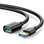 CABLU USB Ugreen prelungitor, "US129" USB 3.0 (T) la USB 3.0 (M), conectori auriti, 2m, negru, "10373" (timbru verde 0.18 lei) -