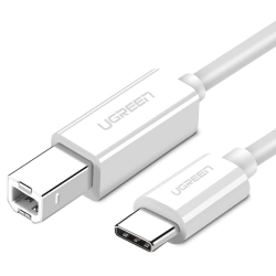 CABLU USB Ugreen pt. imprimanta, "US241" USB Type-C (T) la USB 2.0 Type-B (T), 1.5m, alb, "40417" (timbru verde 0.08 lei) - 6957