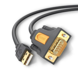 CABLU USB Ugreen adaptor, "CR104" USB 2.0 (T) la Serial DB9M (9-pin)(RS232)(T), 1m, negru, "20210" (timbru verde 0.08 lei) - 695
