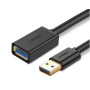 CABLU USB Ugreen prelungitor, "US129" USB 3.0 (T) la USB 3.0 (M), conectori auriti, 3m, negru, "30127" (timbru verde 0.18 lei) -
