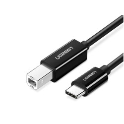 CABLU USB Ugreen pt. imprimanta, "US241" USB Type-C (T) la USB 2.0 Type-B (T), 2m, negru, "50446" (timbru verde 0.08 lei) - 6957