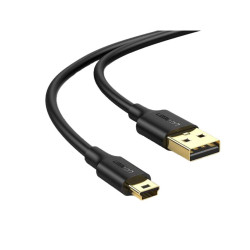 CABLU USB Ugreen, "US132" USB 2.0 (T) la Mini-USB (T) 5 Pin, 2m, conectori auriti, negru, "30472" (timbru verde 0.08 lei) - 6957