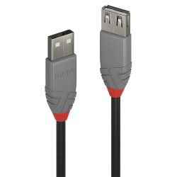 Lindy Cablu USB 2.0 Ext. USB 2m, Anthra "LY-36703" (timbru verde 0.18 lei)