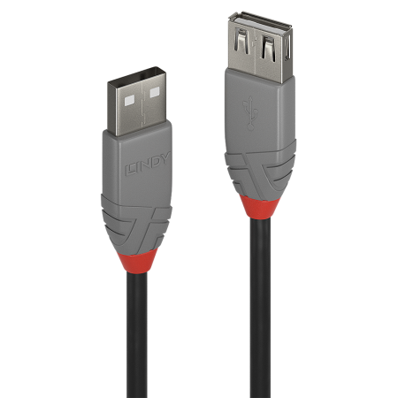 Lindy Cablu USB 2.0 Ext. USB 2m, Anthra "LY-36703" (timbru verde 0.18 lei)
