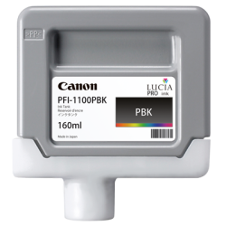 Cartus Cerneala Original Canon Black, PFI-1100BK, pentru IPF PRO-2000|PRO-4000|PRO-6000, 160ml, incl.TV 0.15 RON,NOPP, "0850C001