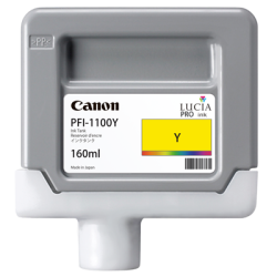 Cartus Cerneala Original Canon Yellow, PFI-1100Y, pentru IPF PRO-2000|PRO-4000|PRO-6000, 160ml, incl.TV 0.15 RON,NOPP, "0853C001