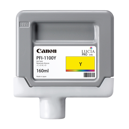 Cartus Cerneala Original Canon Yellow, PFI-1100Y, pentru IPF PRO-2000|PRO-4000|PRO-6000, 160ml, incl.TV 0.15 RON,NOPP, "0853C001