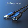 Cablu USB prelungitor Vention, USB 3.2 gen 1 (T) la USB 3.2 gen 1 (M), 0.5m rata transfer 5 Gbps, invelis PVC, negru, "CBHBD" (t
