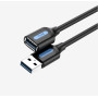 Cablu USB prelungitor Vention, USB 3.2 gen 1 (T) la USB 3.2 gen 1 (M), 0.5m rata transfer 5 Gbps, invelis PVC, negru, "CBHBD" (t