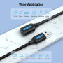 Cablu USB prelungitor Vention, USB 3.2 gen 1 (T) la USB 3.2 gen 1 (M), 1m rata transfer 5 Gbps, invelis PVC, negru, "CBHBF" (tim