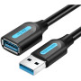 Cablu USB prelungitor Vention, USB 3.2 gen 1 (T) la USB 3.2 gen 1 (M), 1.5m rata transfer 5 Gbps, invelis PVC, negru, "CBHBG" (t