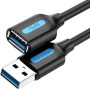 Cablu USB prelungitor Vention, USB 3.2 gen 1 (T) la USB 3.2 gen 1 (M), 3m rata transfer 5 Gbps, invelis PVC, negru, "CBHBI" (tim