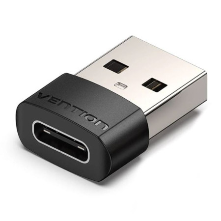 Adaptor USB OTG Vention, USB 2.0 (T) la USB Type-C (M),  rata transfer 480 Mbps, invelis PVC, negru, "CDWB0" (timbru verde 0.03 