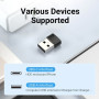 Adaptor USB OTG Vention, USB 2.0 (T) la USB Type-C (M),  rata transfer 480 Mbps, invelis PVC, negru, "CDWB0" (timbru verde 0.03 