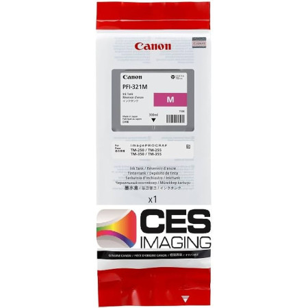 Cartus Cerneala Original Canon Magenta, PFI-321M, pentru IPF TM-240|IPF TM-340, 300ml, (timbru verde 1.2 lei),NOPP, "CF6269C001A