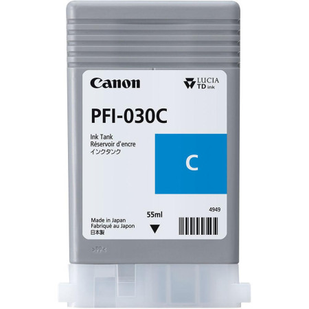 Cartus Cerneala Original Canon Cyan, PFI-030C, pentru IPF TM-240|IPF TM-340, 55ml, (timbru verde 1.2 lei),NOPP, "3490C001AA"