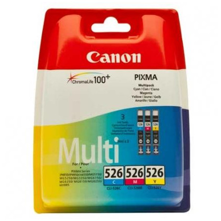 Combo-Pack Original Canon CMY, CLI526Multi, pentru  Pixma iP4850|iP4950|iX6550|MG 5150|MG 5250|MG 5300|MG 5320|MG 5350|MG 6150|M