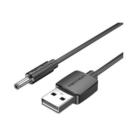 CABLU alimentare Vention, USB (T) la DC (T) 3.5mm, 0.5m, 5V, 2A, negru, "CEXBD" (timbru verde 0.08 lei)