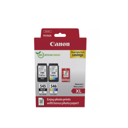 Combo-Pack Original Canon Black/Color VP, PG-545XL/CL-546XL+50p, pentru Pixma IP2850|MG2450|MG2455|MG2550|MG2550S|MG2950|MG3050|