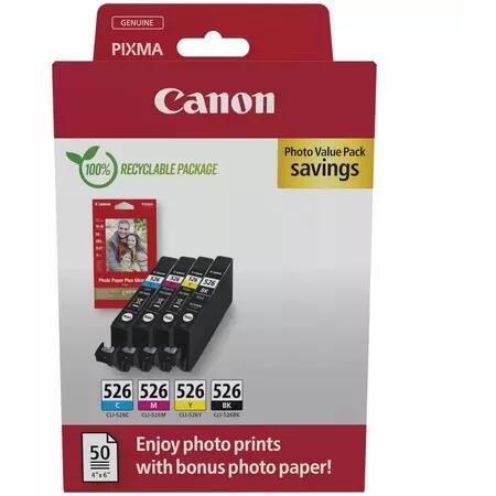 Combo-Pack Original Canon CMYKPB, CLI-526VP, pentru Pixma IP4850|MG5150|MG5250|MG6150|MG8150, , (timbru verde 0.15 lei), "4540B0