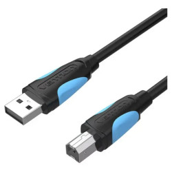 Cablu USB Vention, USB B (T) la USB A (T), 1.5m, 480 Mbps, PVC, negru, "VAS-A16-B150" (timbru verde 0.18 lei) - 6922794717589