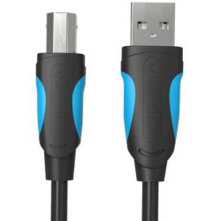 Cablu USB Vention, USB B (T) la USB A (T), 3m, 480 Mbps, PVC, negru, "VAS-A16-B300" (timbru verde 0.18 lei) - 6922794717602