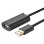 CABLU USB Ugreen prelungitor, "US121" USB 2.0 (T) la USB 2.0 (M), conectori auriti, 15m, negru, "10323" (timbru verde 0.18 lei) 